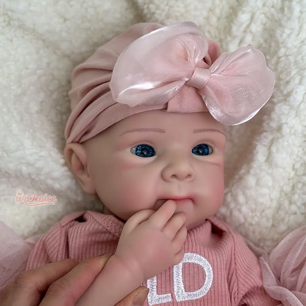 19 polegadas corpo inteiro macio impermeável silicone renascido bebê menina realista ponderado veias visíveis boneca presente de Natal boneca do colecionador