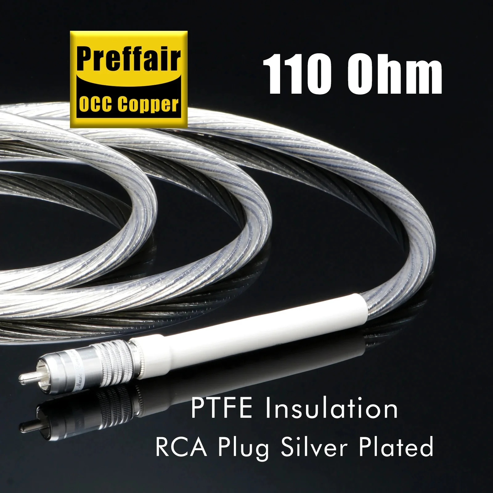 Preffair X428 مطلي بالفضة 110 أوم RCA كابل رقمي محوري حمى الصوت كابل الصوت كابل إشارة AES/EBU