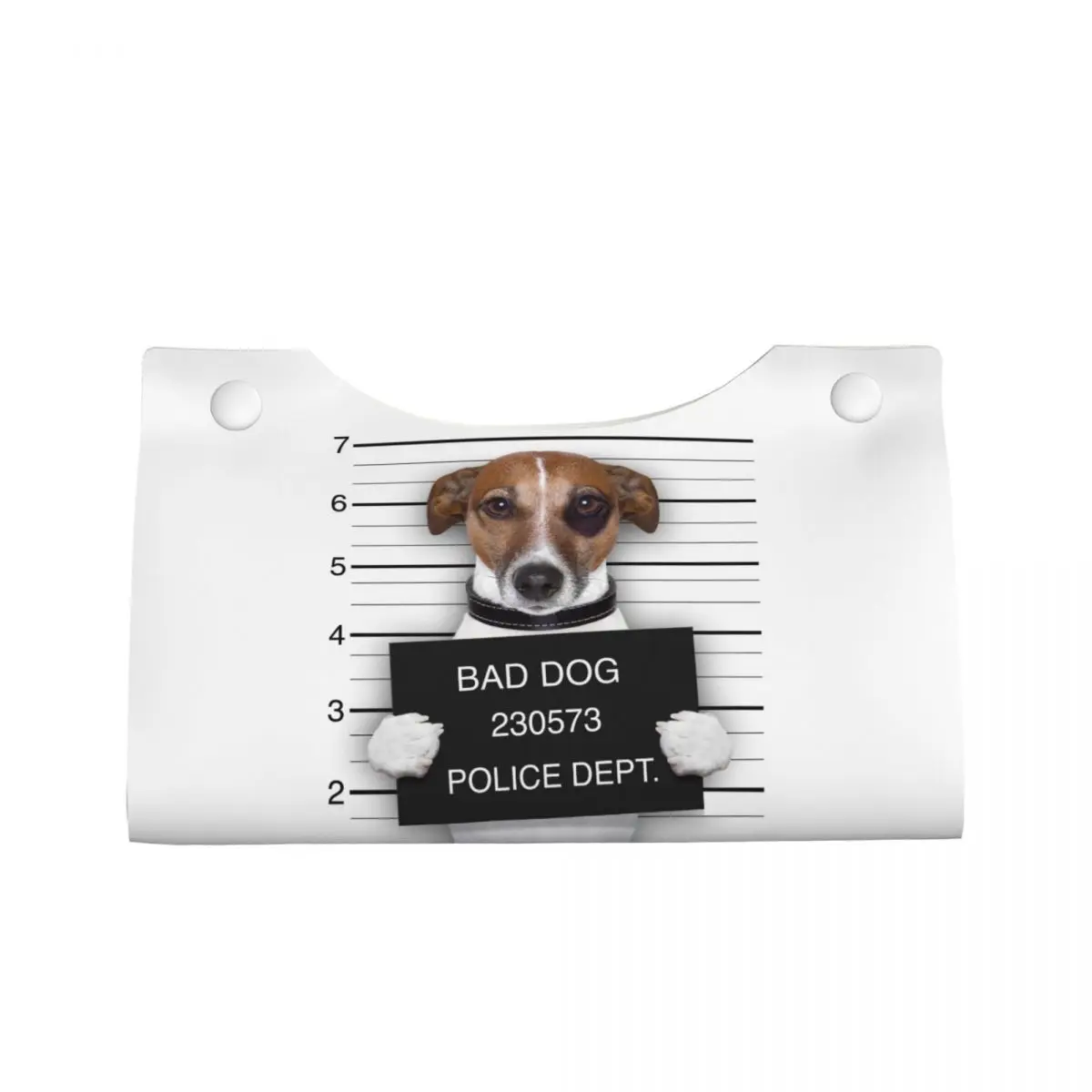 Custom Funny Bad Dog Jack Russell Terrier Tissue Box Cover PU Leather Rectangular Animal Facial Tissues Holder for Office