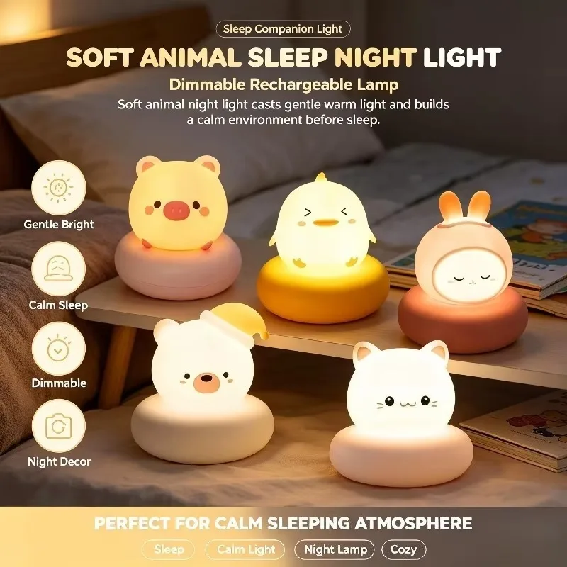 Rechargeable Sleep Companion Lamp Baby Nursery Bedroom Light Birthday Gift Friends Family Home Party Festival Decoration