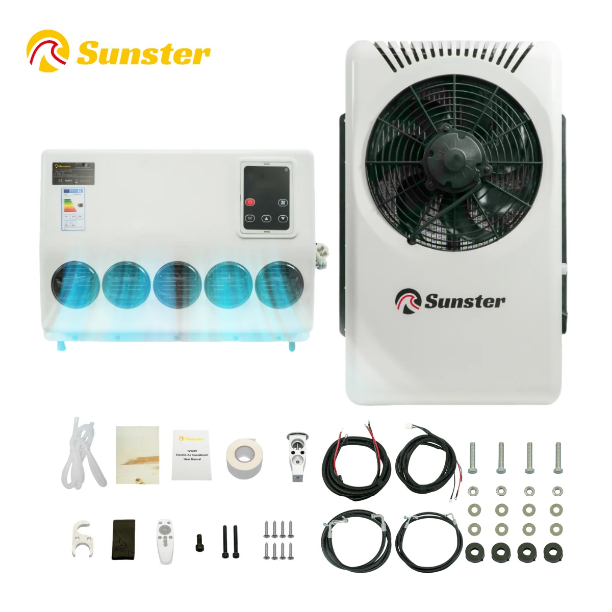 

12V/24V Split Parking Air Conditioner Electric Parking Cooler High Cooling 10000BTU Automatic Constant Temperature For Cab Truck