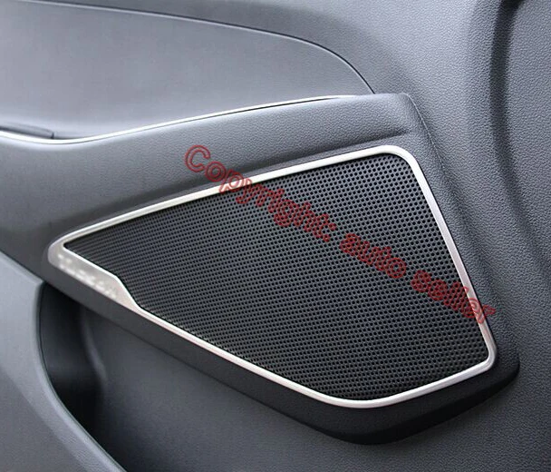 

For Hyundai Tucson 2016-2018 ABS Pearl Chrome Inside Interior Door Speaker Around Cover Trim Car Accessories Stickers W4