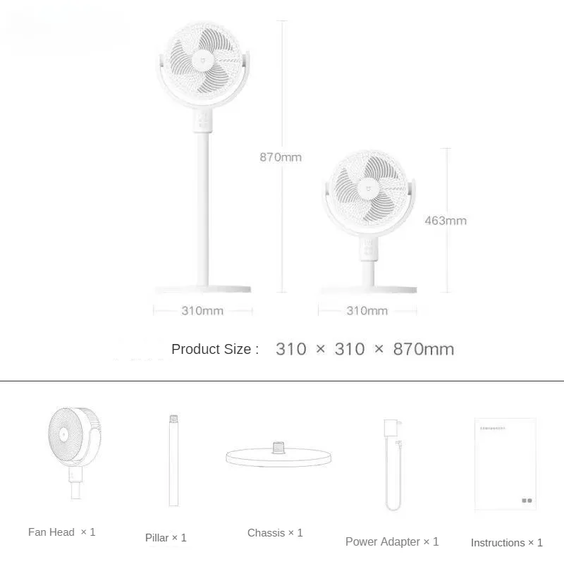 2024 neue xiaomi mijia Umwälz ventilator wiederauf ladbare Klimaanlage Lüfter Kühler Boden stehende Desktop-Lüfter arbeiten mit mi Home App