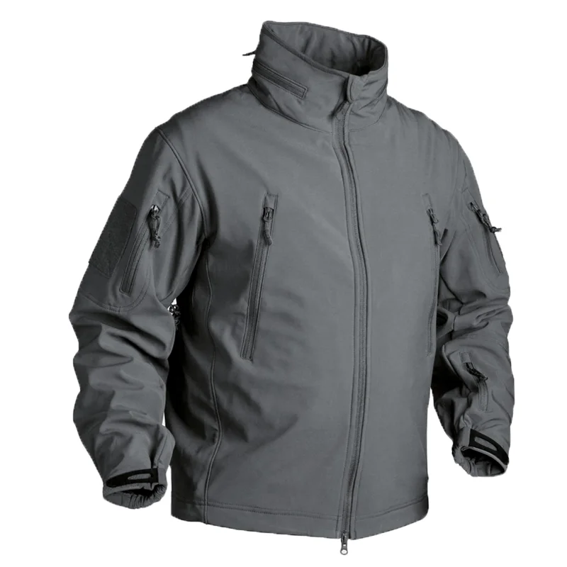 Fall Winter Fleece Jacket for Men Soft Shell Tactical Waterproof Army Camouflage Coat Airsoft Clothing Multicam Windbreakers