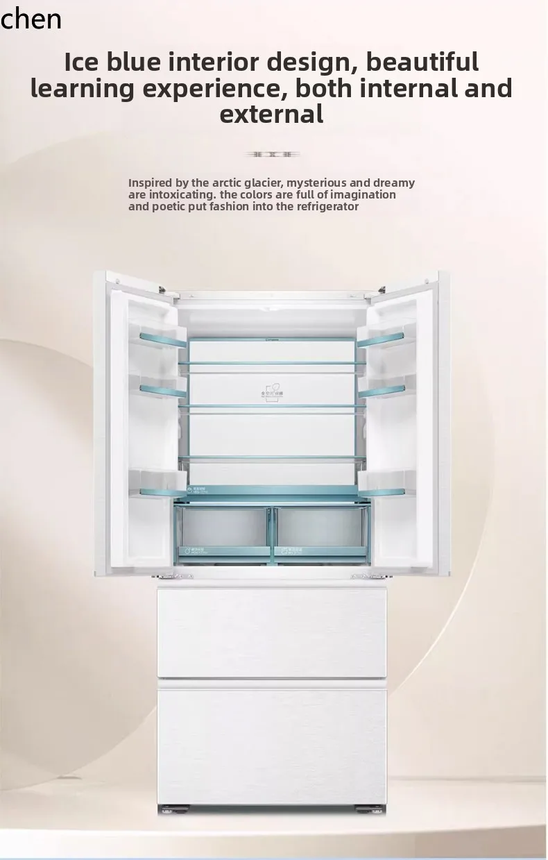 Frigorifero LXC Francese multi-porta a quattro porte per uso domestico ultrasottile zero incorporato camelia di efficienza energetica di prima classe