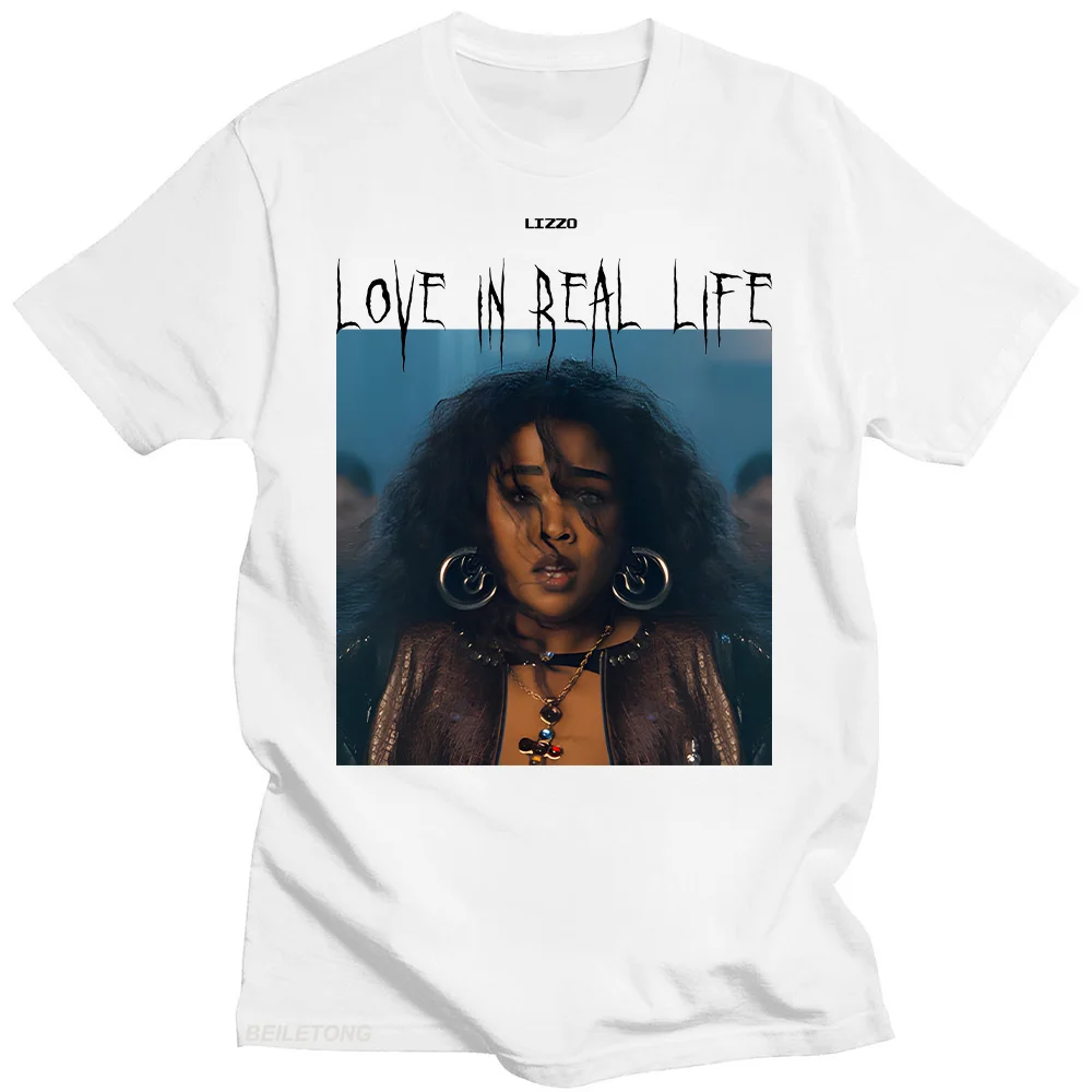 Lizzo New Alblum Love in Rael Life Tshirts Women/Men Fashion Versatile Clothing Cotton O-neck Short Sleeve Tees Hip Hop T-shirts