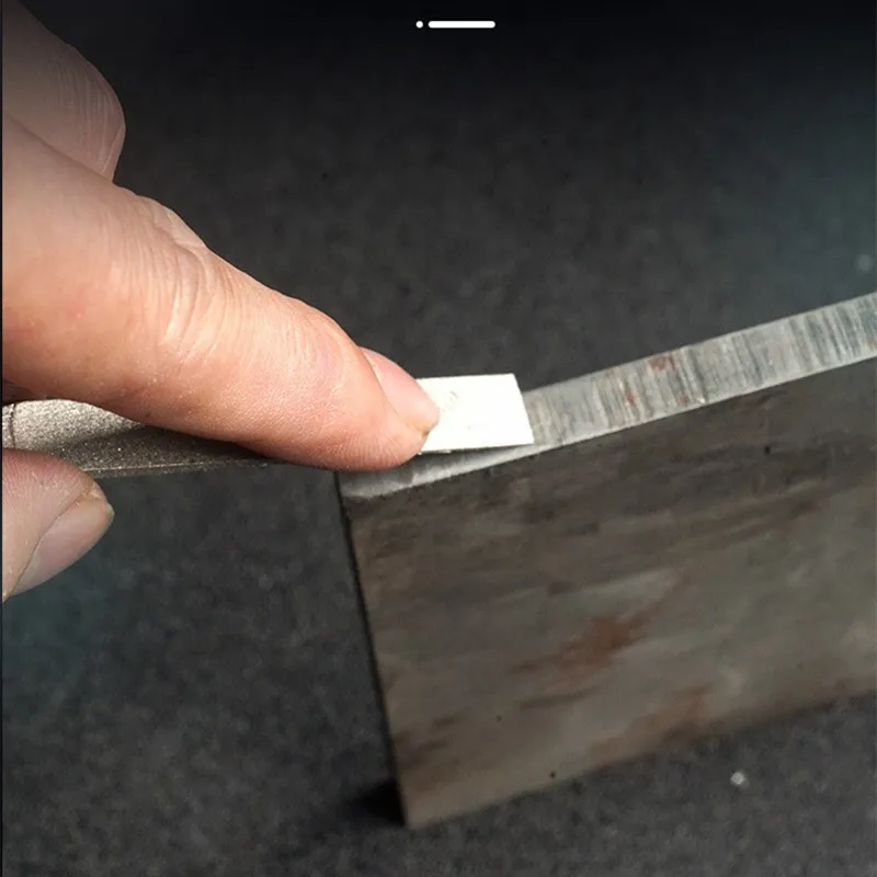 Diamant-Polierfeilen-Set, 12-teilig, CF-400, ultradünne, flache Feile, DIY-Handwerkzeuge, 180 mm, Körnung 150 # 200 # 400 # für Metallkeramik – Detail 4