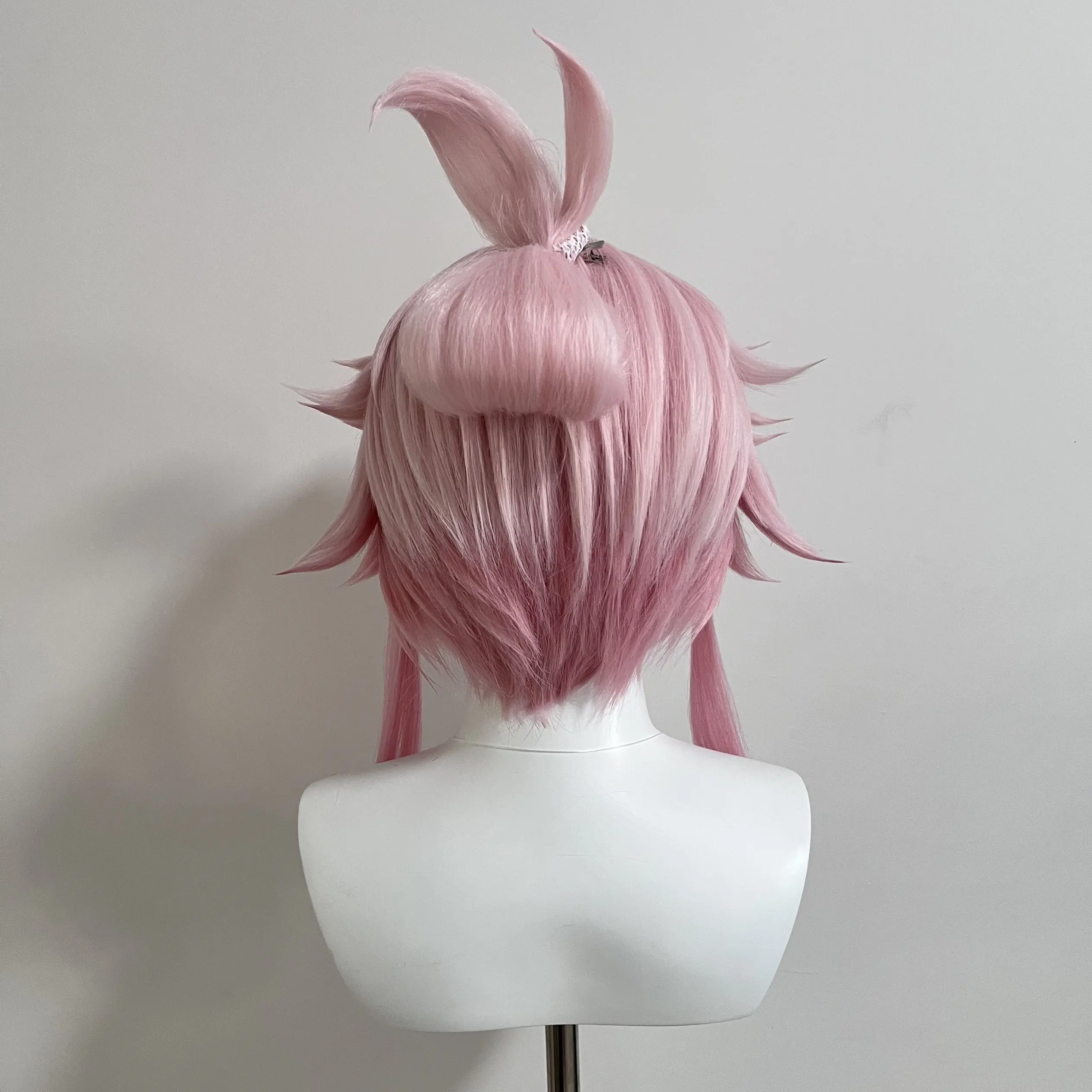 Fotografia 5: Peruca Estilizada Evanescia Cosplay Game Honkai Star Rail HSR Curta 40CM Cabelo Rosa Gradiente Feminina Para Festa de Halloween ‌   Peruca
