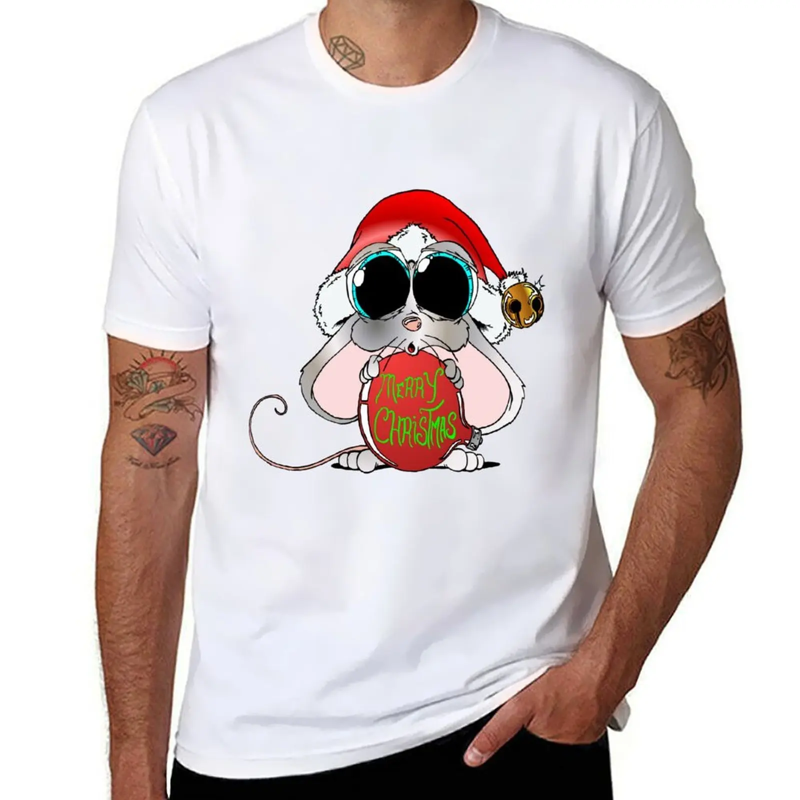 

Christmas Mouse T-Shirt t shirts with prints t shirts for man pack cotton T-Shirt
