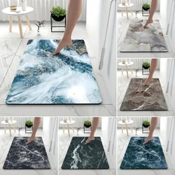 Marble texture print bathroom kitchen absorbent carpet home decoration bedroom living room entrance entrance mat