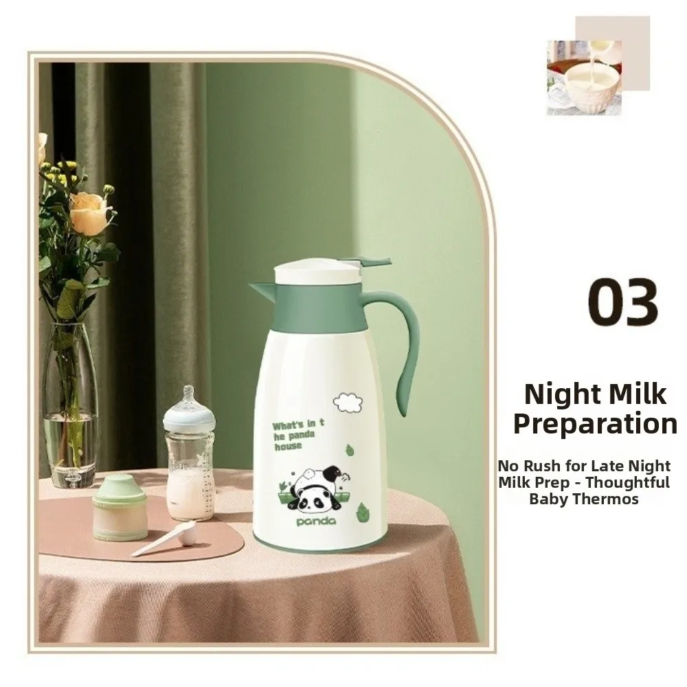 سعة كبيرة معزول غلاية الزجاج بطانة الداخلية العزل الحراري ترموس تفريغ الباندا نمط مانعة للتسرب زجاجة تُرمُس