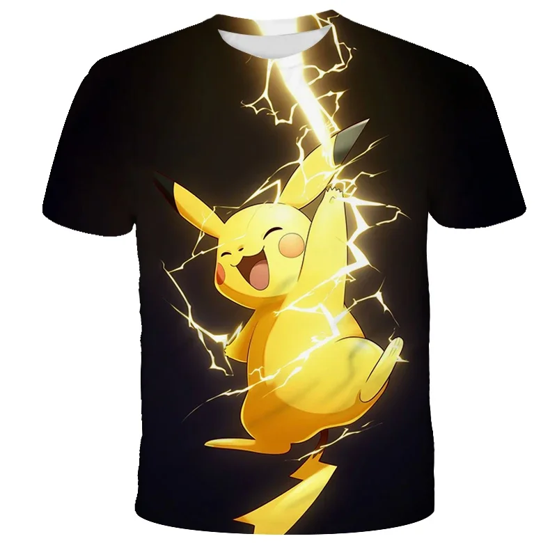 

Kids T-shirt Anime Pikachu Children 3D Fashion Pokemon Boys Girls T Shirt MEN Clothing T-shirt Short Sleeve Boy 7-14 Years