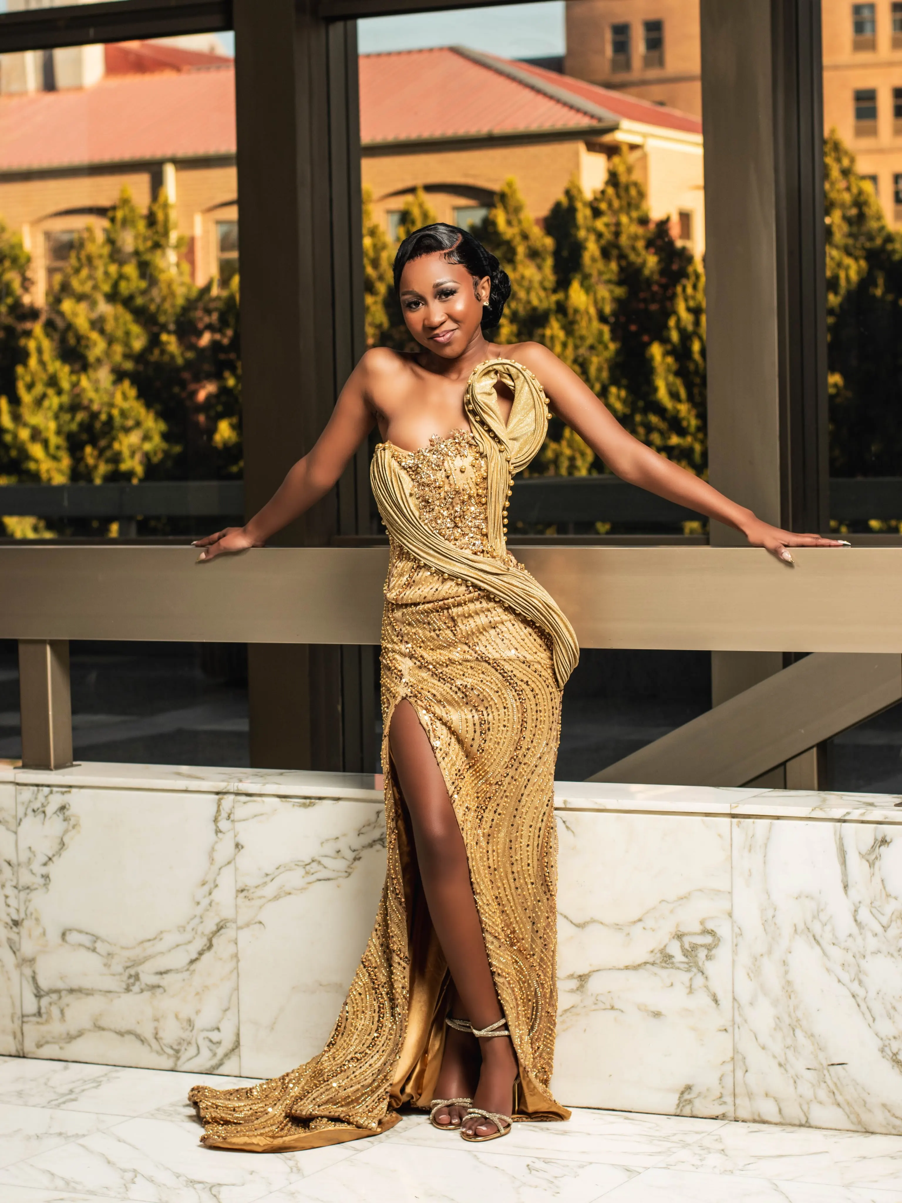 Aso Ebi Sequins Diamond Prom Dresses Customized Black Girl Mermaid Evening Party Gown African Side Slit Long Robe De Soiree