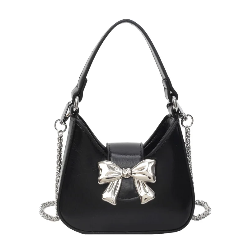 

Female New Fashion Korean Minority Underarm Bag High-grade Chain Crossbody Bag Bow Handbag