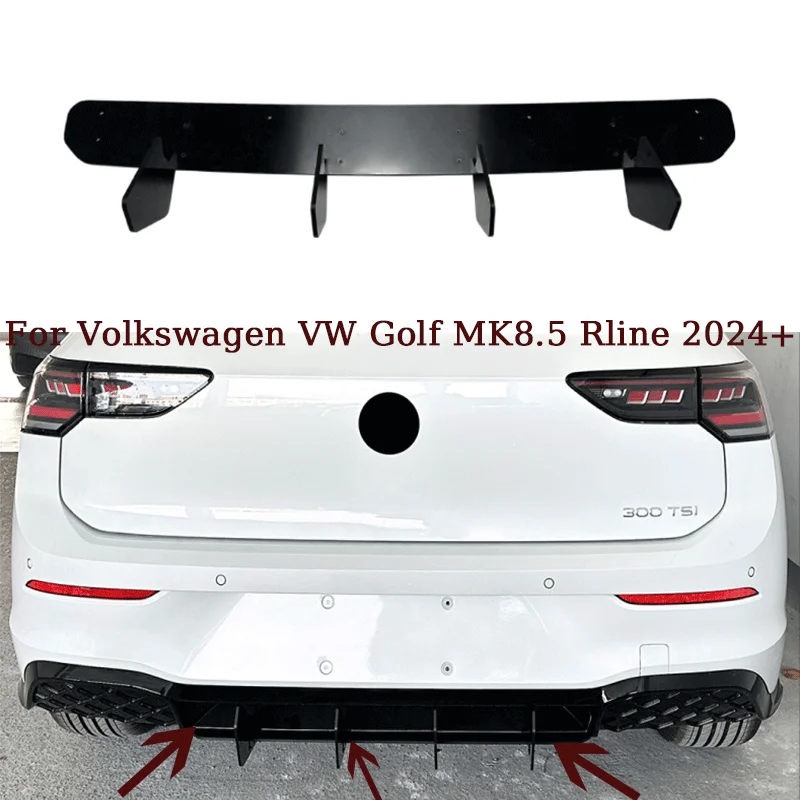 

Car Rear Bumper Diffuser Lip For Volkswagen VW Golf MK8.5 Rline 2024+ Rear Spoiler Splitter Auto Body Kits Car Accessories