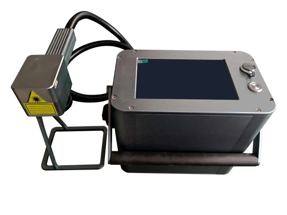 ハンドヘルドファイバーレーザーマーキングマシン、ポータブル金属彫刻機、ステンレス鋼、アルミニウムに適しています