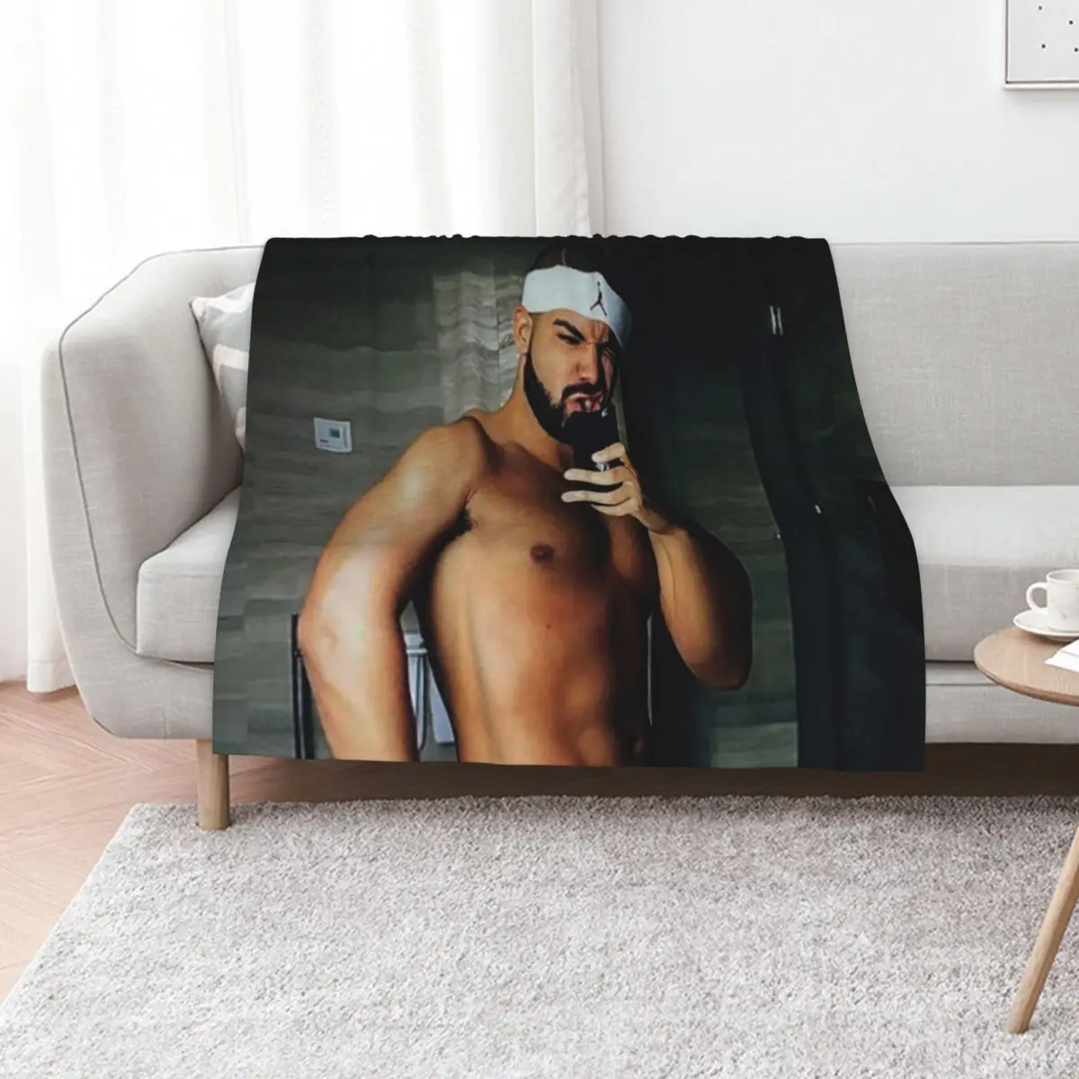 

Drake Shirtless Throw Blanket blankets ands Summer Beddings Tourist Moving Blankets