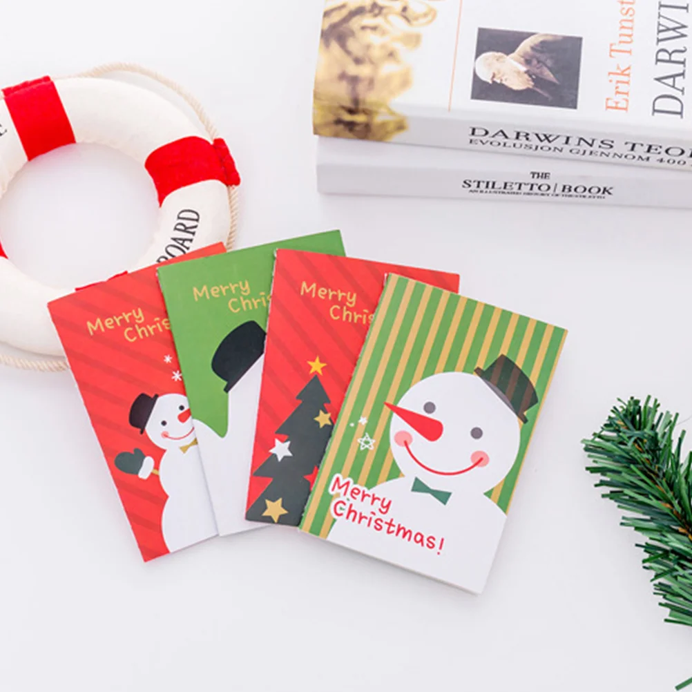 

24pcs Christmas Snowman Notepad Pocket Notebooks for Diary Journal Travel Random Style Mini