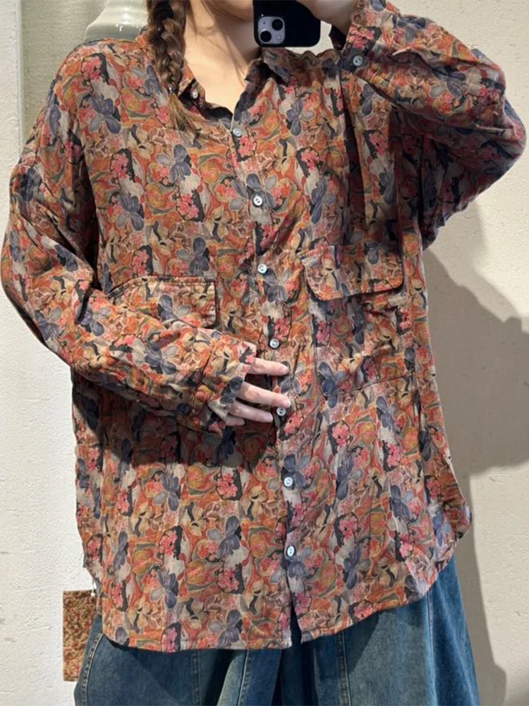 Amax LuluE 2026 Vintage clásico diseño chino Floral Tops señoras moda ocio camisas estampadas mujer primavera blusas elegantes