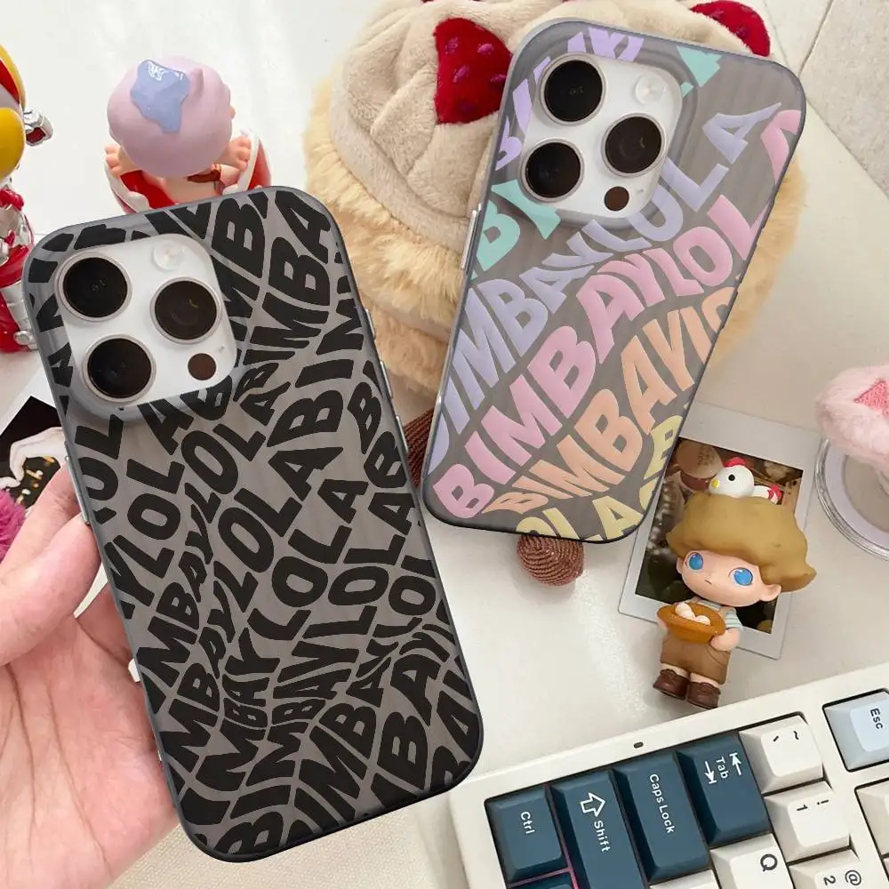 

B-B-BimbaeS & L-L-LolaeS Phone Case for iPhone 17 16 15 14 13 12 11 Corrugated Frosted Soft Cover Anti-Slip