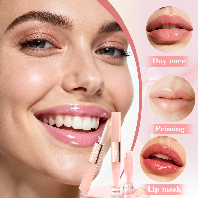 زيت ملمع شفاه مزدوج الأطراف بنكهة الخوخ + بلسم شفاه، فيتامين E وزيت الجوجوبا مملوء، تركيبة ممتصة بسهولة، مغذية #2