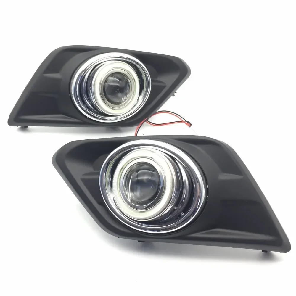 eeMrke 2in1 Angel Eyes DRL for Nissan Rogue X-Trail T32 2014 2015 2016 Daytime Running Lights Halogen Fog Lamp Assembly