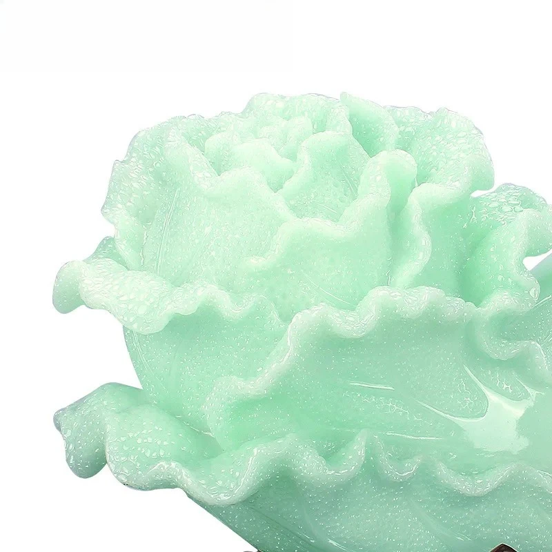 1 piece of natural material jade cabbage model handicraft Feng Shui decoration living room decoration  office decoration