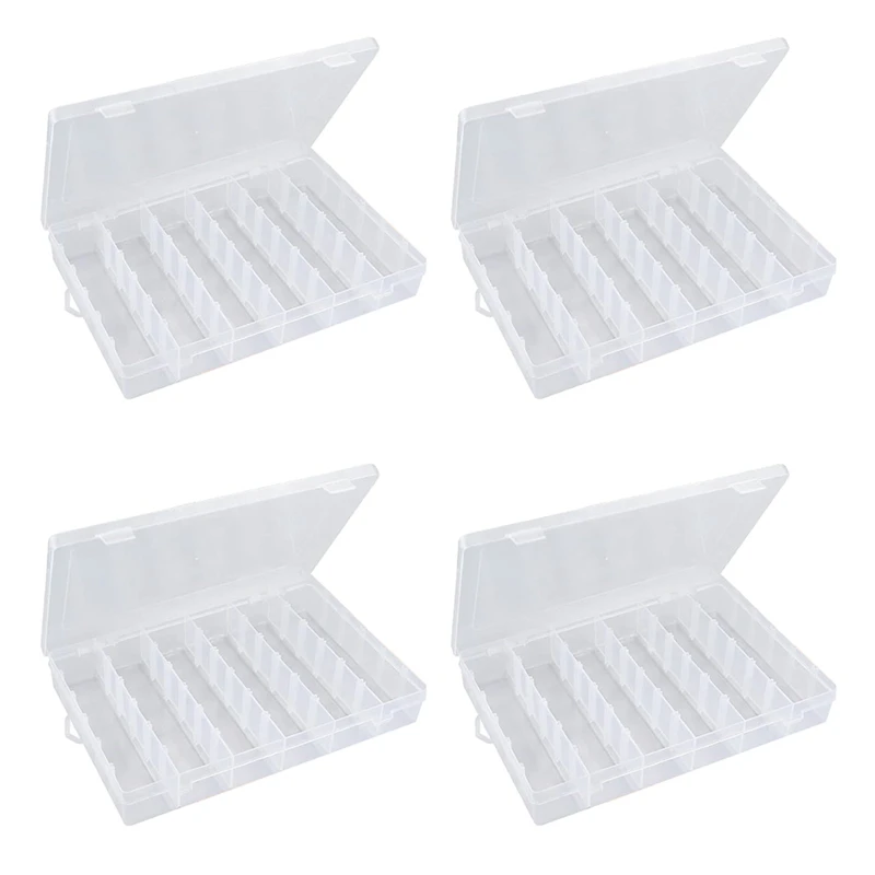 Tackle Box Organizer 18 Grids Plastic Craft Box Organizer Bead Organizer Clear Fishing Box With Dividers, 4 Pack-A22G