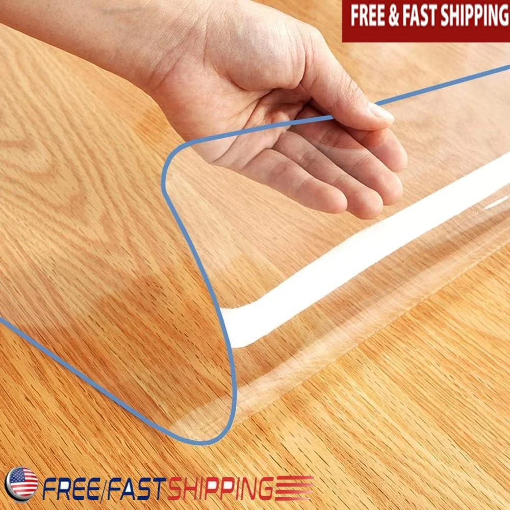 

Clear Desk Pad Protector 1.5mm Thick PVC Table Cover Waterproof Blotter Mat Rectangular Tablecloth Protector Dining Office