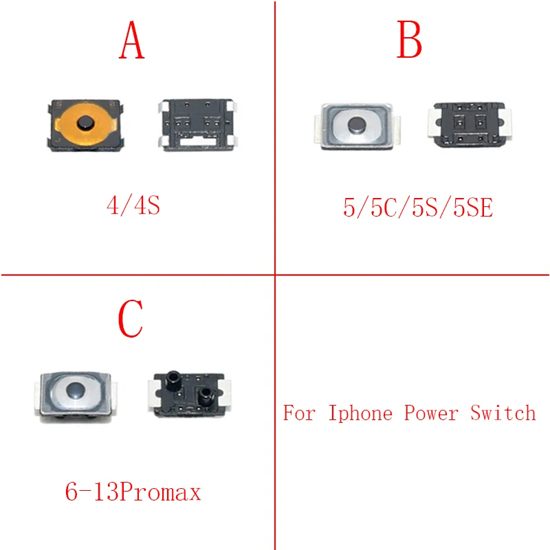 50-100pcs Power Button Volume On Off Switch For iPhone 11 12 13 Pro Max Mini 4 4S 5 5S SE 5C 6 6S 7 8 Plus X XR XS Spring Piece