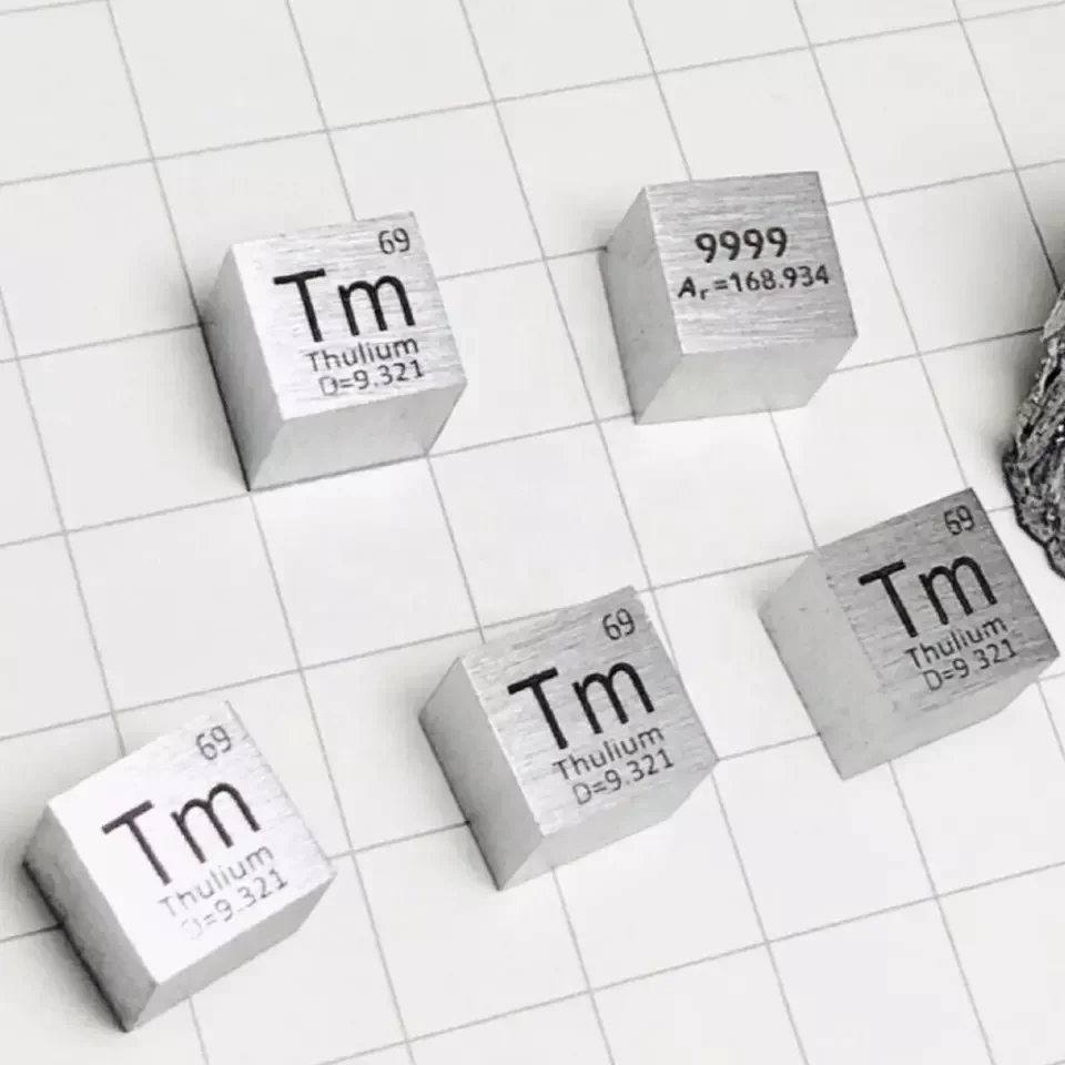 Thulium Tm Mirror Polished 10mm Cube 99.99% High Purity Pure Density for Element Collection and DIYS