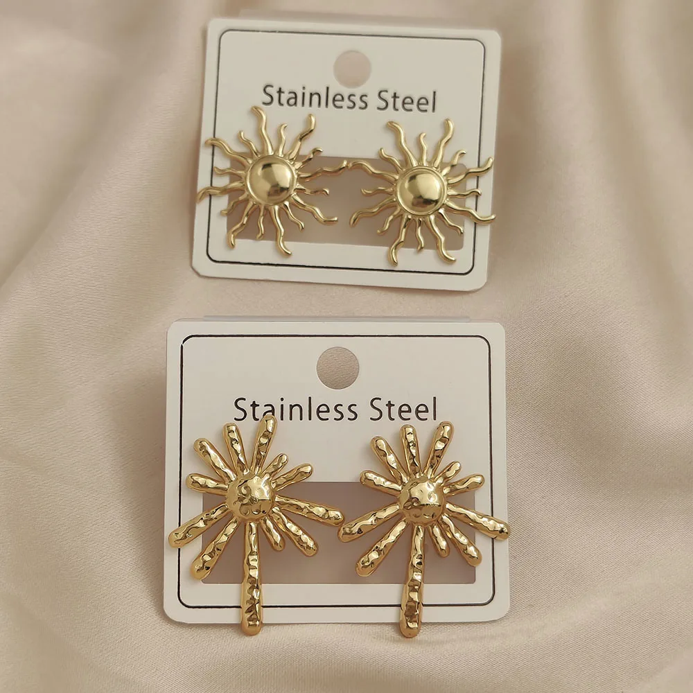 

Trendy solar stainless steel women's earrings, waterproof and non-fading heavy metal earrings, wedding party gifts