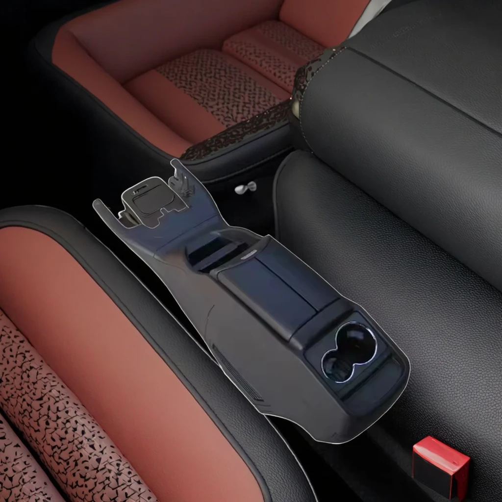 

New black luxury V-class V250 V260 leather center console storage box modified armrest cup holder front