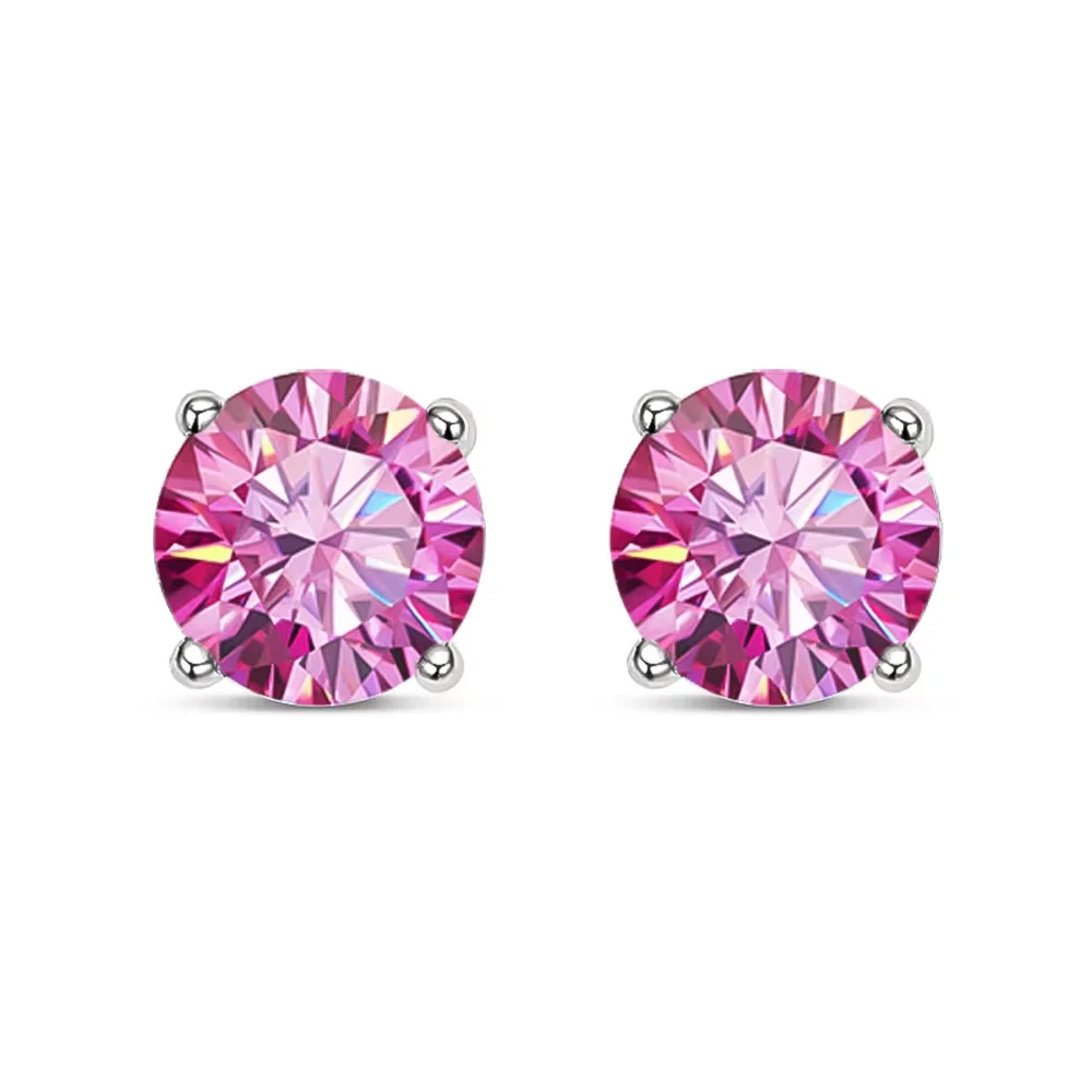 KNOBSPIN Moissanite Ohrring S925 Sterling Splitter Überzogen mit 18k Weiß Gold Ohrring für Frauen Mann Funkelnden Edlen Schmuck