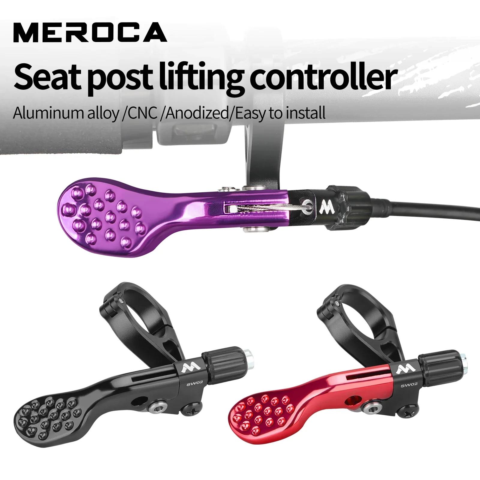 MEROCA Mtb Wirecontrolled Seatpost Lift Switch With Cable For 22.2mm Handlebar Aluminum Alloy Road Bike Lift Seatpost Controller