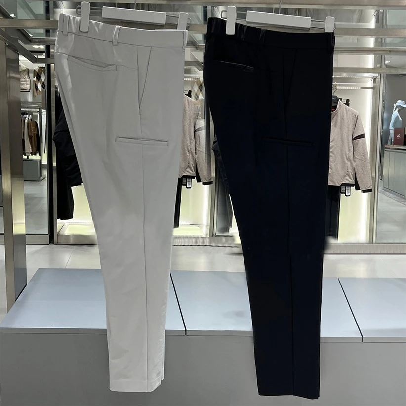 Men 26 New Korean Style Golf Pants Autumn Winter Solid Color Fleece Lined Straight Casual Sports Trousers