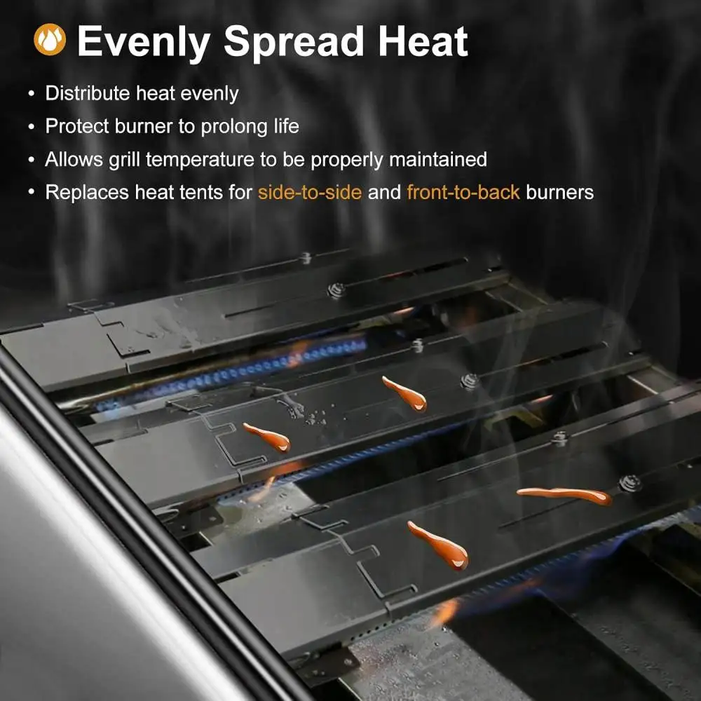Universal Gas Grill Heat Tent Adjustable Stainless Steel Tube Replacement For Outdoor Barbecue Repairing Parts Accessory