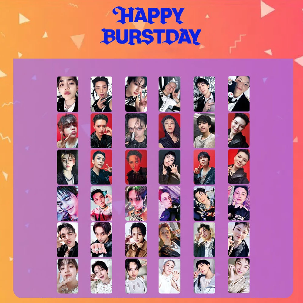 

Kpop 5th Album HAPPY BURSTDAY Card Jeonghan Wonwoo Personal Special Card Double Sides Bright Film LOMO Card Fans Collection