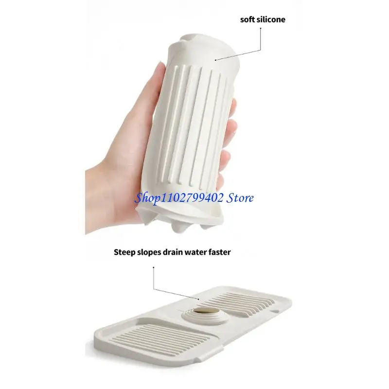 547F Practical Kitchen Counter Drain Mats Waterproof Splashes Guards With Elevated Storage Platform Water Splashes Guards