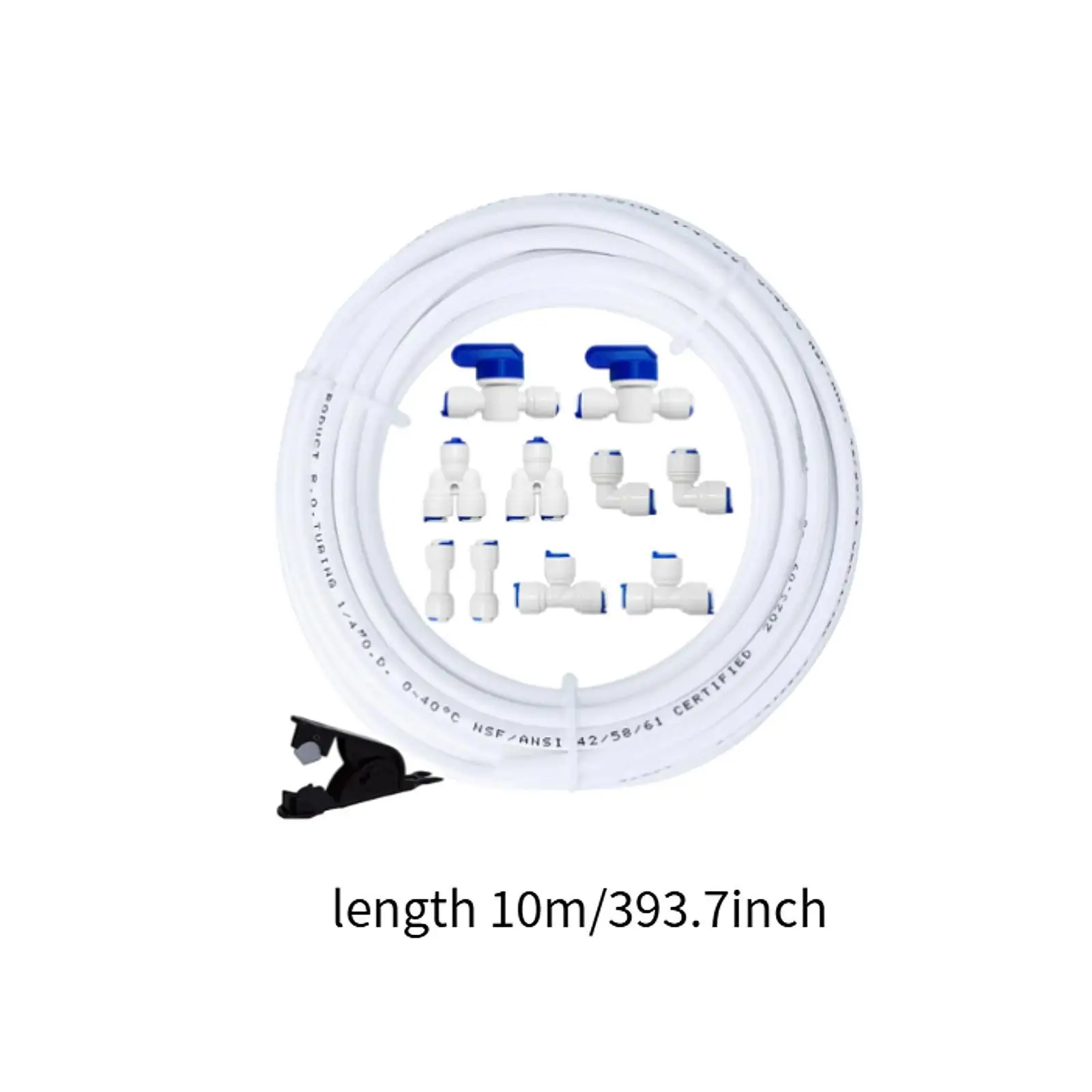 مجموعة خط مياه الثلاجة، موزع مياه PE، متعدد الأغراض، سهل التركيب، آلة صنع الثلج، تركيبات توصيل سريعة مع مخرج 1/4