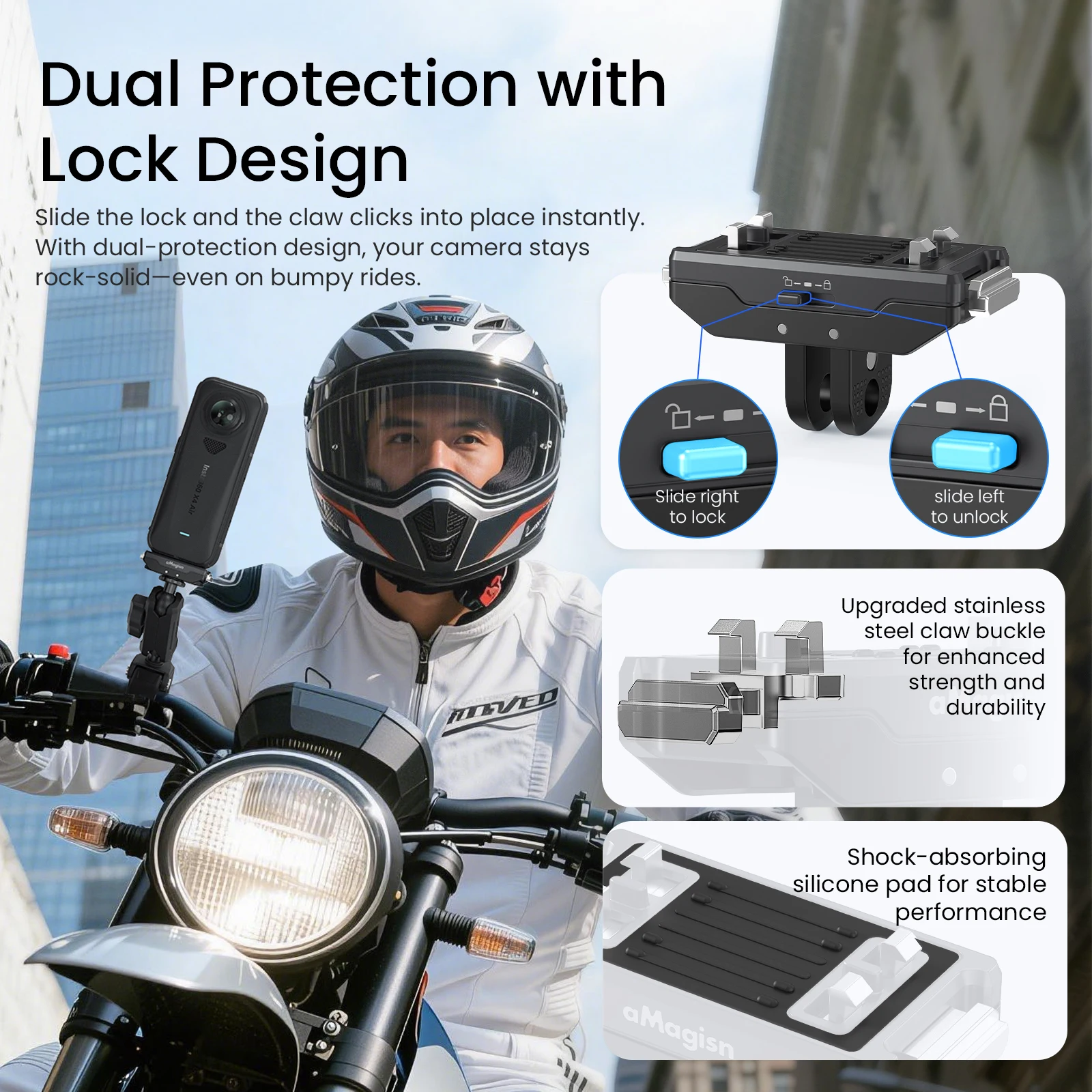 aMagisn Quick Release Mount with Safety Lock ,1/4
