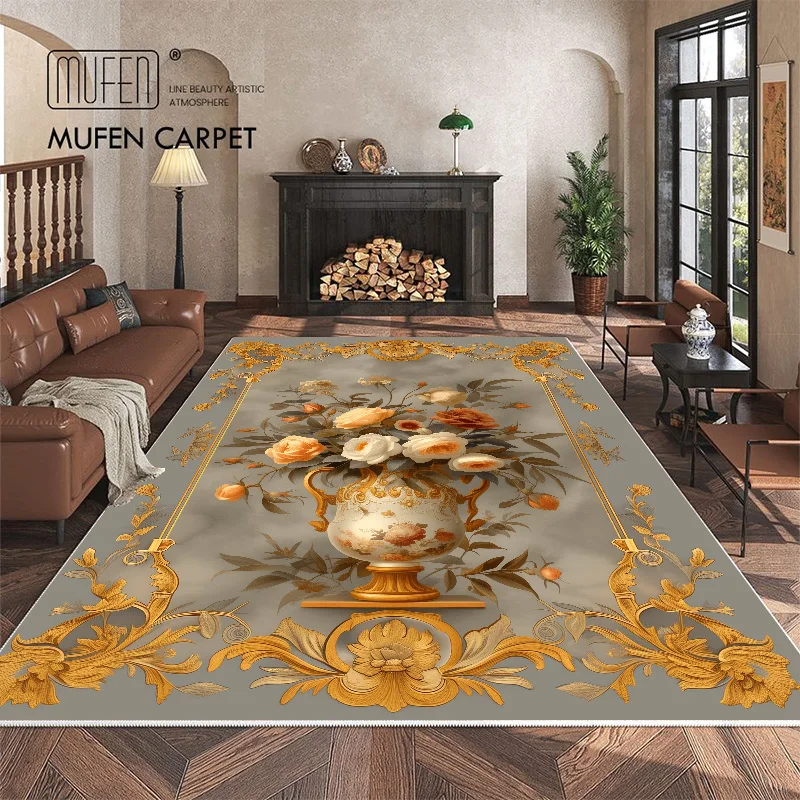 Luxury Living Room Carpet Plush Marble Retro Bedroom Bedside Soft Floor Mat Home Cloakroom Coffee Table Non-slip Rug Ковер Tapis