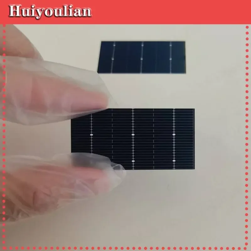 Grade A Bifacial Monocrystalline Silicon Solar Cell 23.2 Percent (23.2%) High Efficiency 52mm X 26mm -LBW001