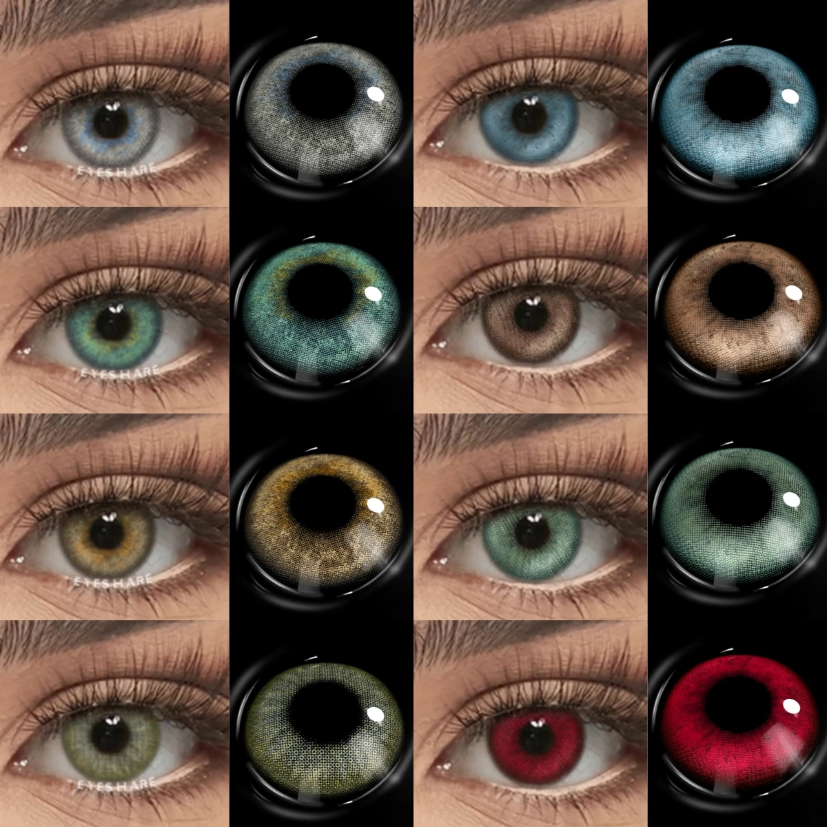 EYESHARE Natural Colored Contacts Lenses 2pcs Blue Contacts Beautful Pupils Color Contacts Yearly Makeup Green Eyes Contact Lens