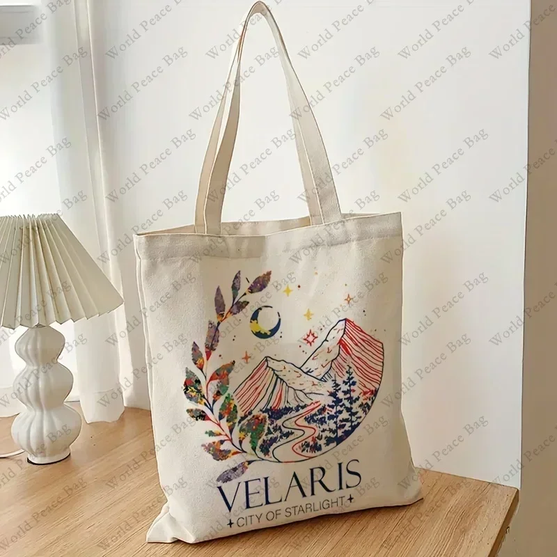 TW18 Velaris City Of Starlight Pattern Tote Bag, Casual Canvas Shopping  Shoulder