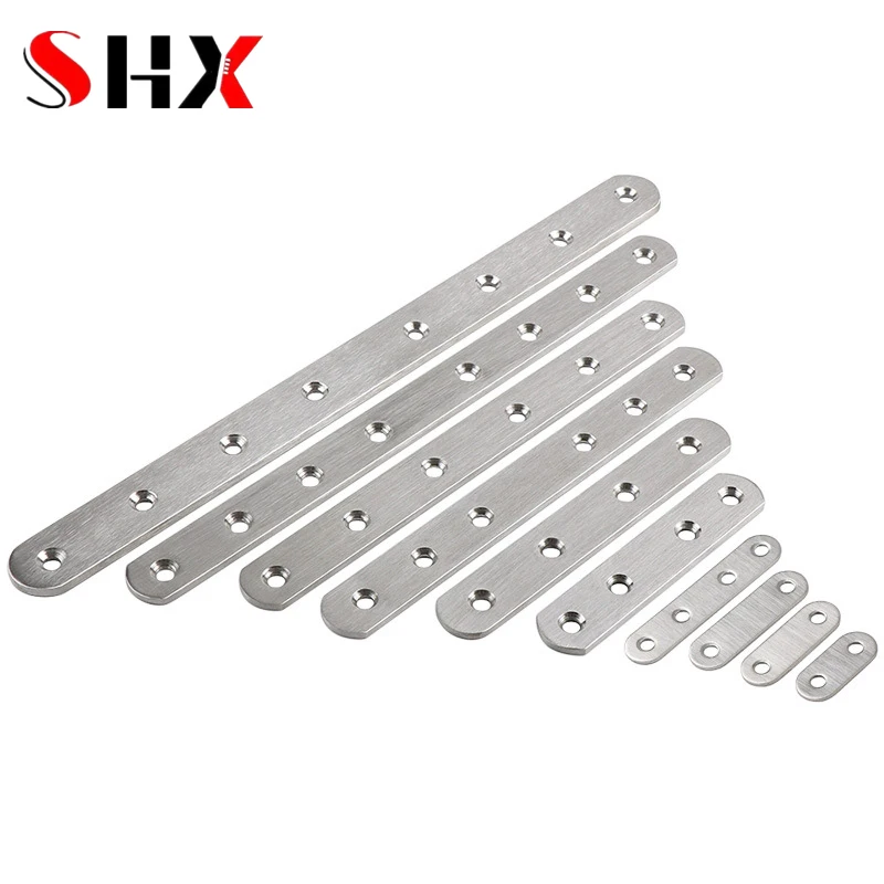 Stainless Steel Straight Piece Connecting Piece Connecting Code One Word Straight Piece Iron Piece Flat Angle Piece Corner Code