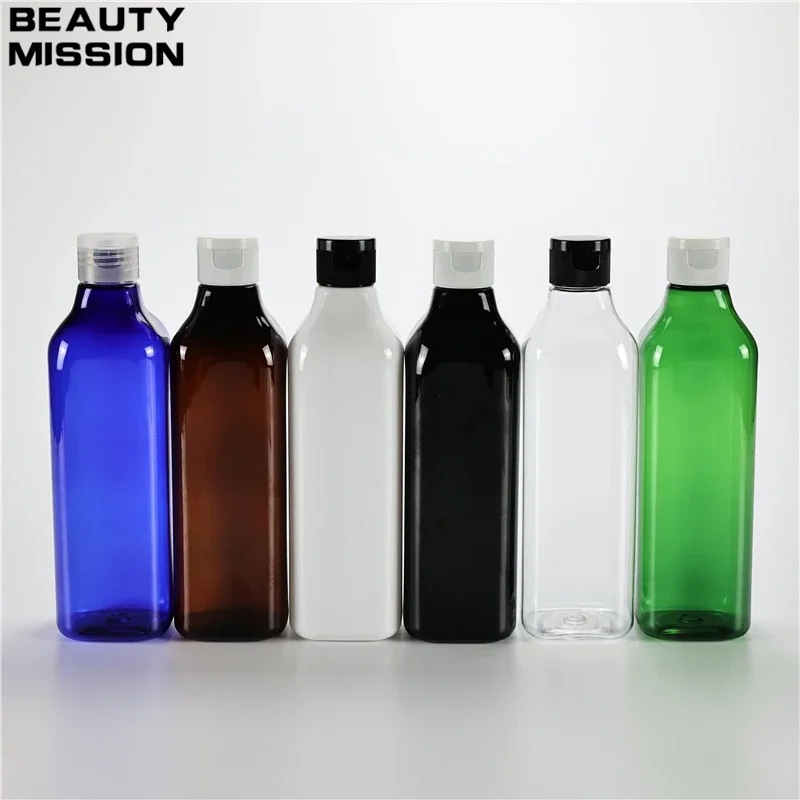 

20pcs 300ml Empty Multicolor Refillable Cosmetic Bottle With Plastic Flip Top Cap Shower Gel Shampoo Travel Packaging Container