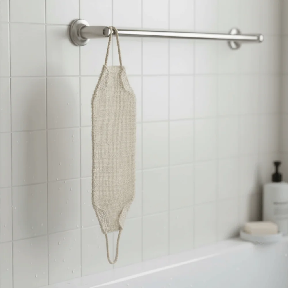 

Japanese Style Natural Sisal Bath Towel Double-sided Rapid Foaming Back Scrubber Towel Lengthened Exfoliating Belt Bathroom