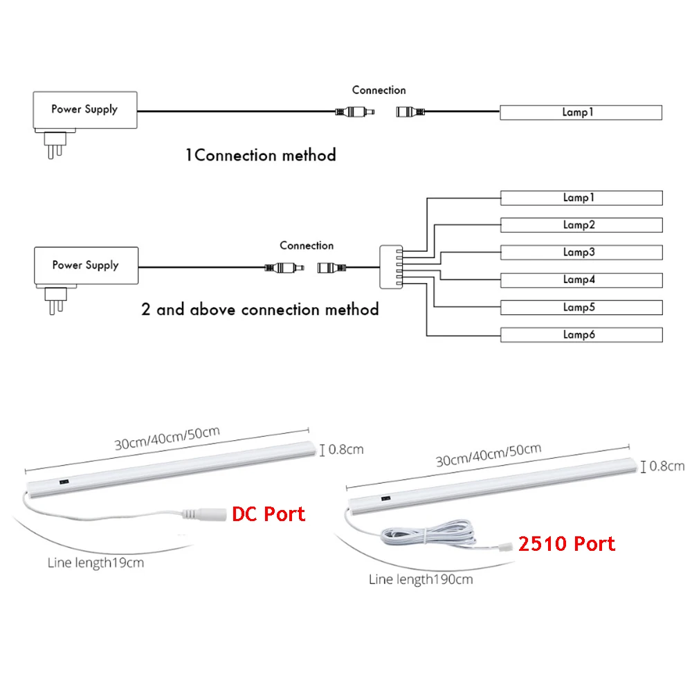 LED Hand Sweep Cabinet Light Closet Light 12V 30/40/50cm Kitchen Motion Sensor LED Lamp LED Bar Light For Home Bathroom Lighting