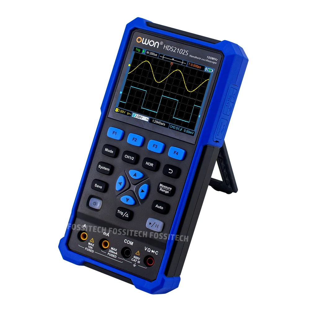 Wowon HDS2102S HDS2102 3-in-1 محمول الذبذبات MHz عرض النطاق الترددي 2-ch العد المتعدد OSC + DMM + مولد الموجة